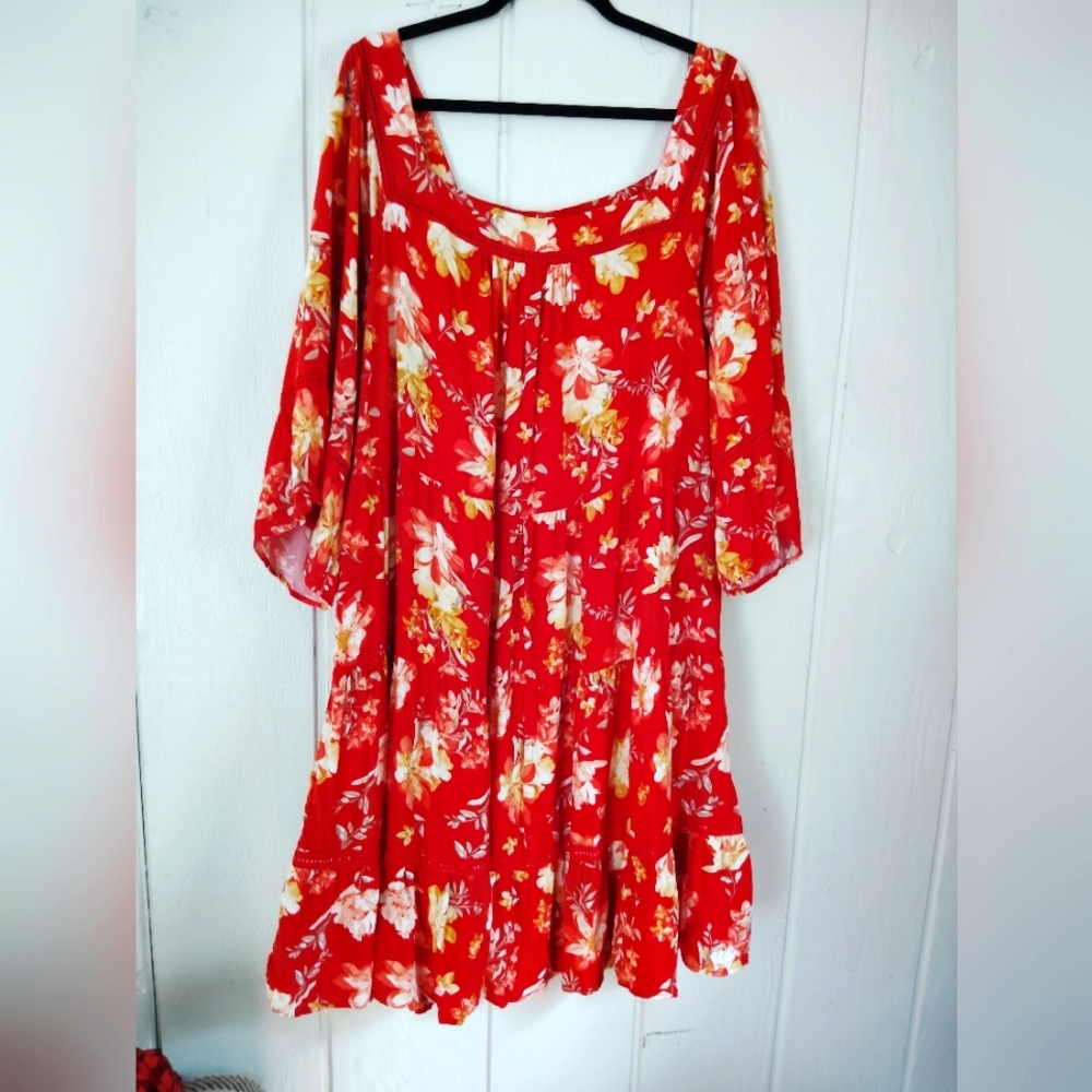 Cato Red Floral Mini Dress